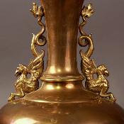 Ancienne lampe en laiton - Époque Napoléon III