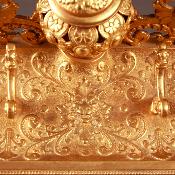 Encrier en bronze doré finement ciselé - Travail d'époque Napoléon III