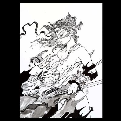 NATSUSAKA Shinichiro - "Onna-bugeisha" - Dessin original