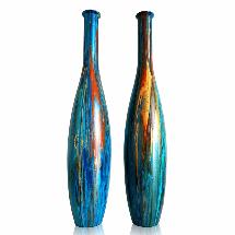 ANIN - Paire de Vases - Peinture sur verre