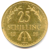 Autriche République - 25 Schiling or - 1926