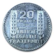 France - Troisième République - 20 francs Turin - 1936 - Argent