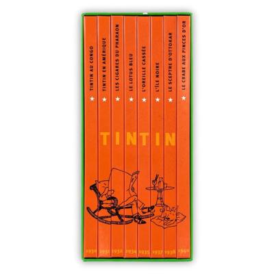 HERGÉ - Tintin, Coffret  8 albums, 1942 dernière édition en noir et blanc