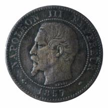 France - Napoléon  III - 5 centimes (tête nue) - Bronze 