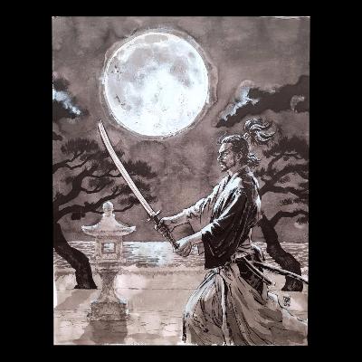 NATSUSAKA Shinichiro - "Banjuro, le fils de la lune" - Dessin original