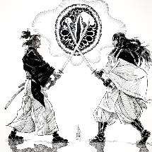  NATSUSAKA Shinichiro - "Banjuro et Kaï" - Dessin original