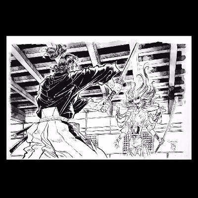 NATSUSAKA Shinichiro - "Banjuro vs Renard" - Dessin original