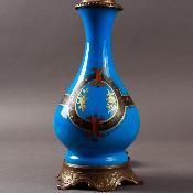 Lampe en opaline bleue - Époque Napoléon III 
