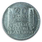 France - Troisième République - 20 francs Turin - 1929 - Argent